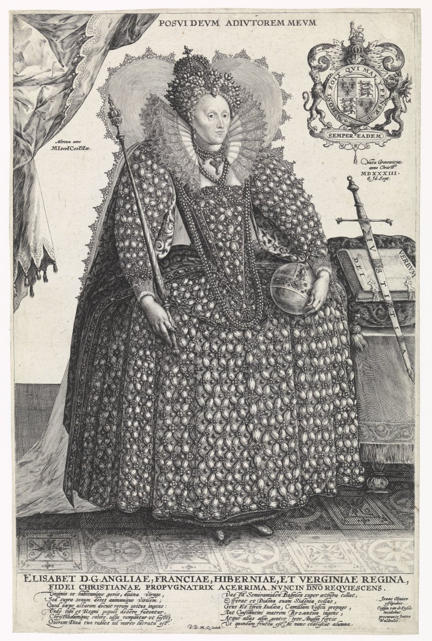 Porträt von Königin Elisabeth I. von England, ca. 1603 von Crispin  Passe