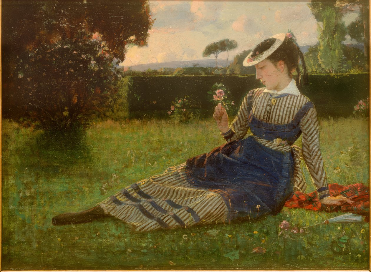 Alaide Banti im Garten von Cristiano Banti