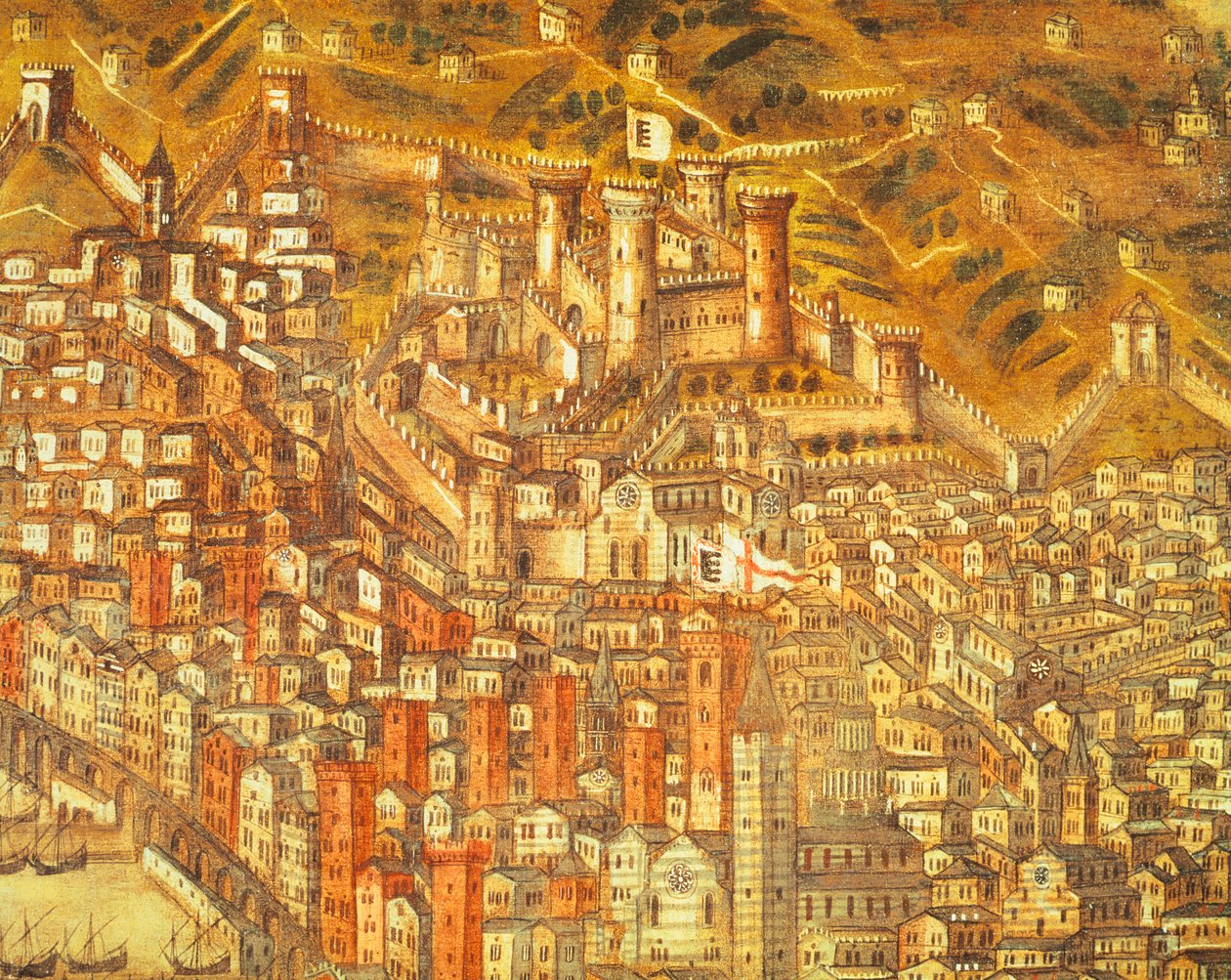 Ansicht von Genua und seiner Burg (Detail) 1597 von Cristoforo de Grassi