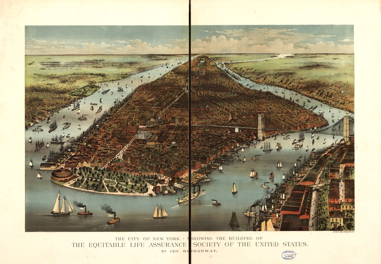 Die Stadt New York von Currier and Ives Equitable Life Assurance Society Of The United States