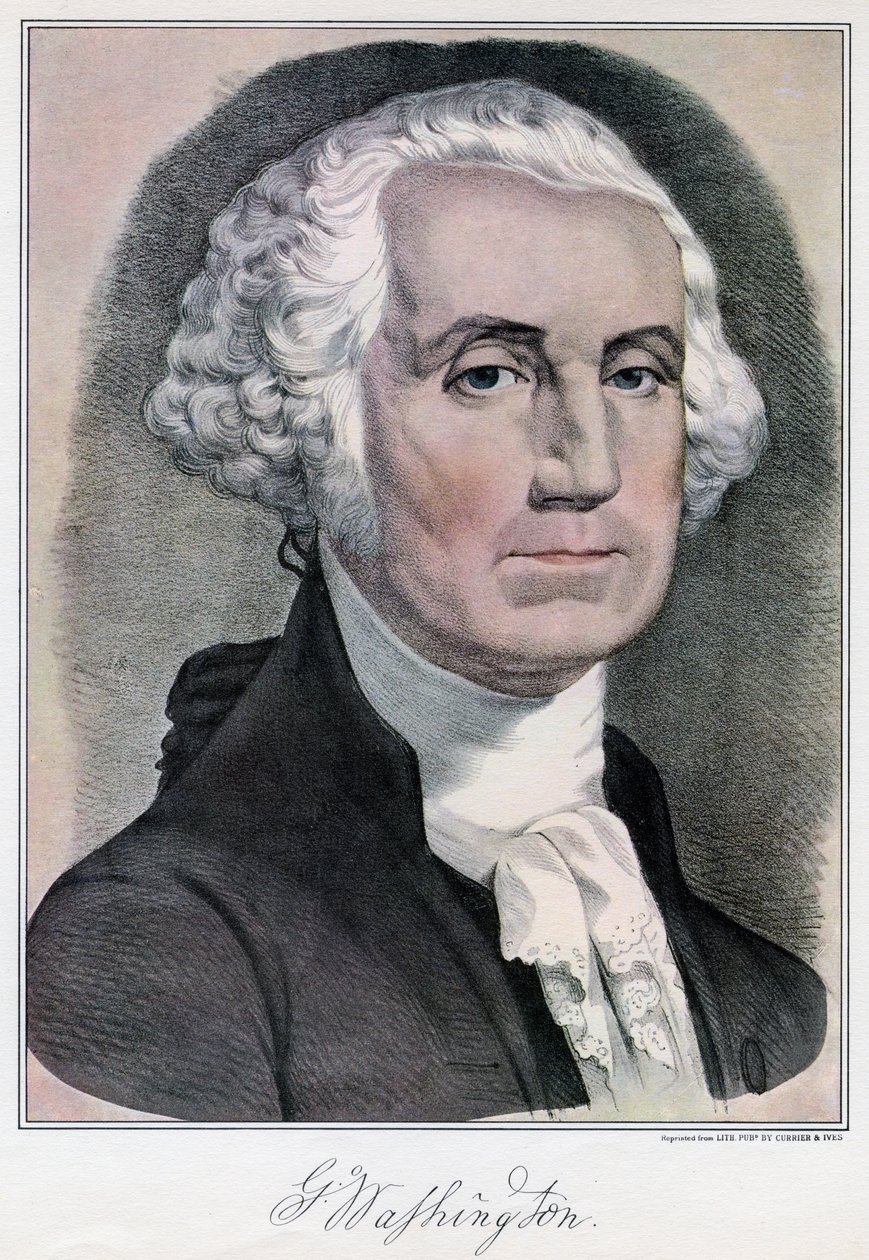George Washington, erster Präsident der Vereinigten Staaten, 19. Jahrhundert von Currier and Ives