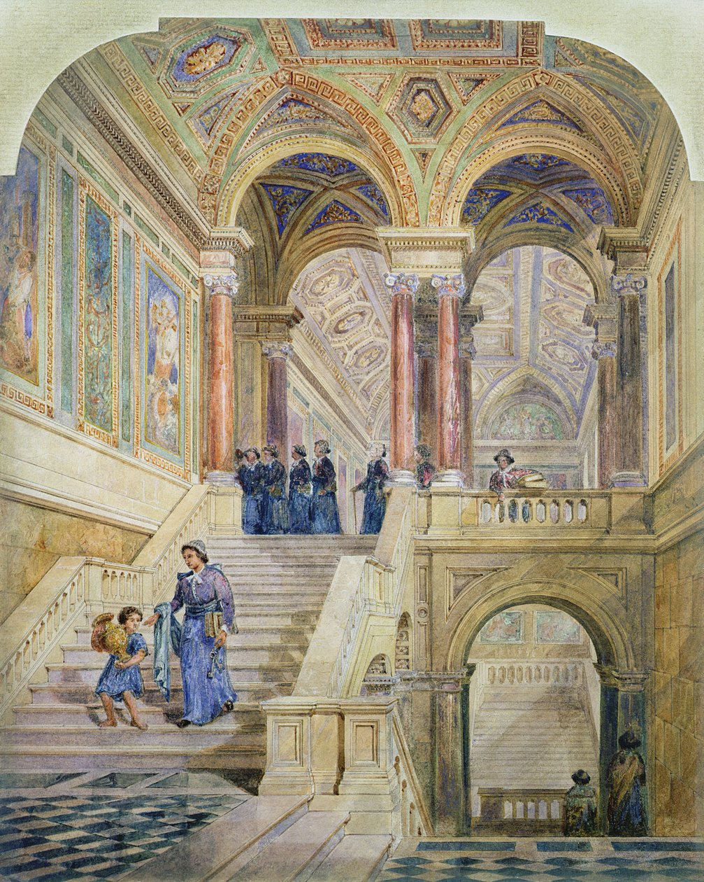 Entwurf für das Treppenhaus des Leeds Town Hall, 1853-58 von Cuthbert Brodrick