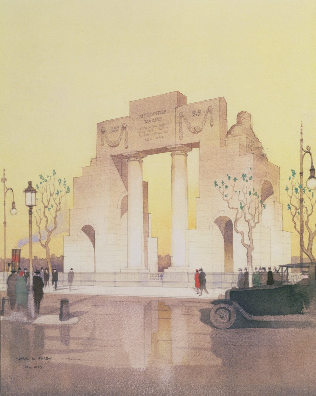 Das Denkmal der Handelsmarine, erbaut von Edwin Landseer Lutyens (1869-1944) von Cyril Farey