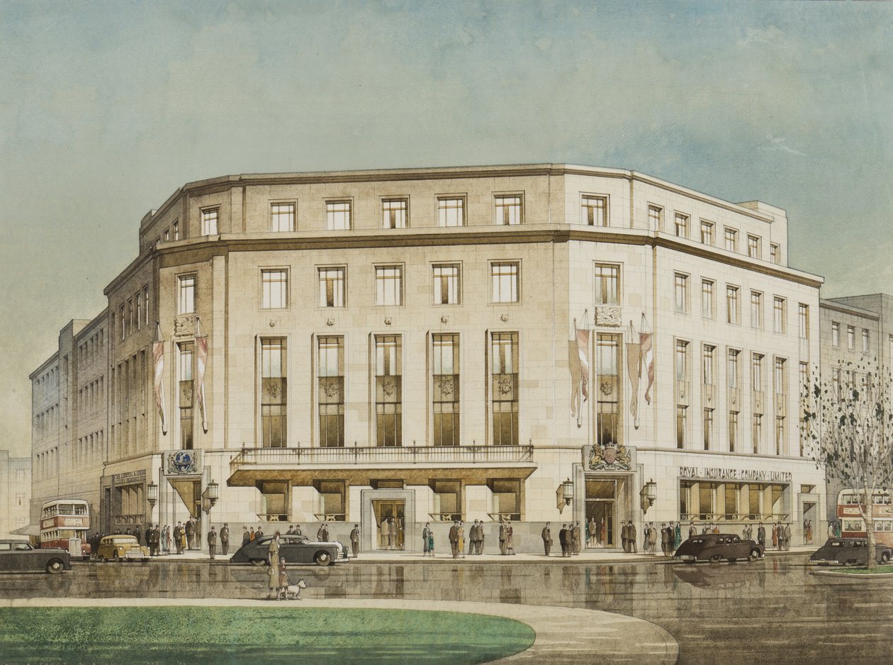 Die Royal Insurance Company, Plymouth, entworfen von Thomas Smith Tait von Cyril Farey