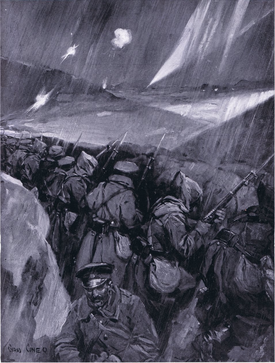 Bulgarische Belagerung von Adrianopel 1912-1913, Illustration aus Hutchinsons Geschichte der Nationen, Band 4, ca. 1920er Jahre von Cyrus Cuneo
