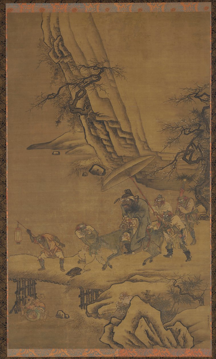 Zhong Kui und Dämonen überqueren eine Brücke von Dai Jin