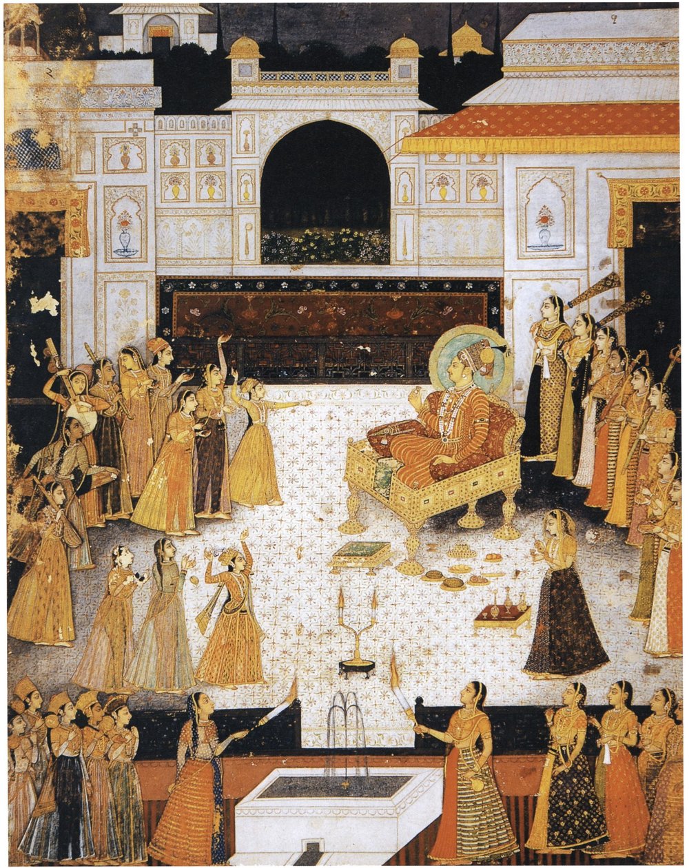 Maharaja Abhai Singh bei einer Tanzaufführung von Dalchand