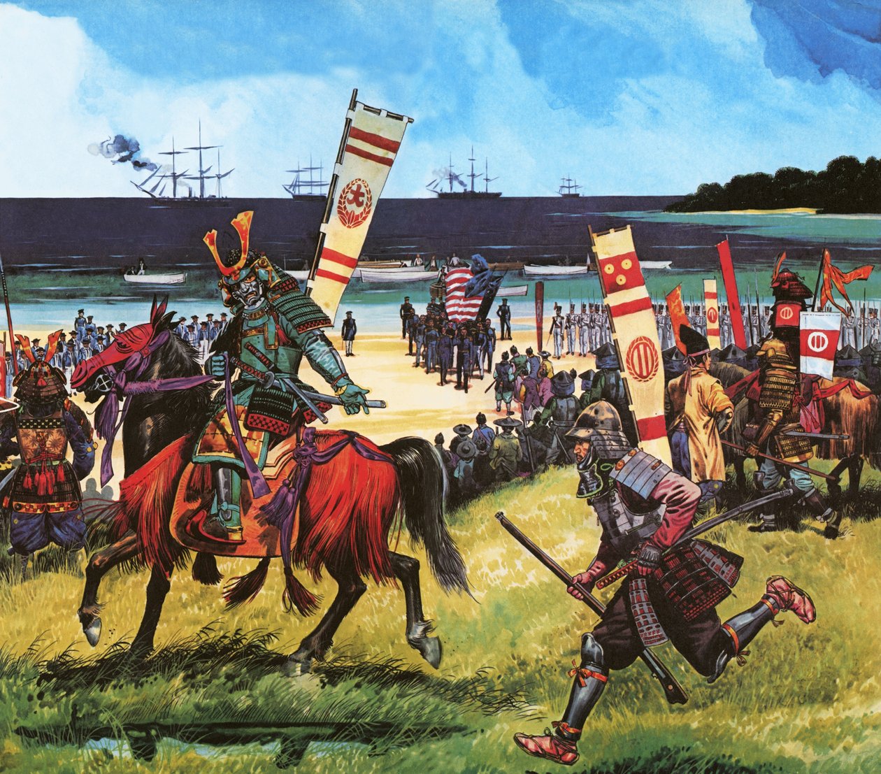 Amerikaner kommen am 8. Juli 1853 in der heutigen Bucht von Tokio an von Dan Escott