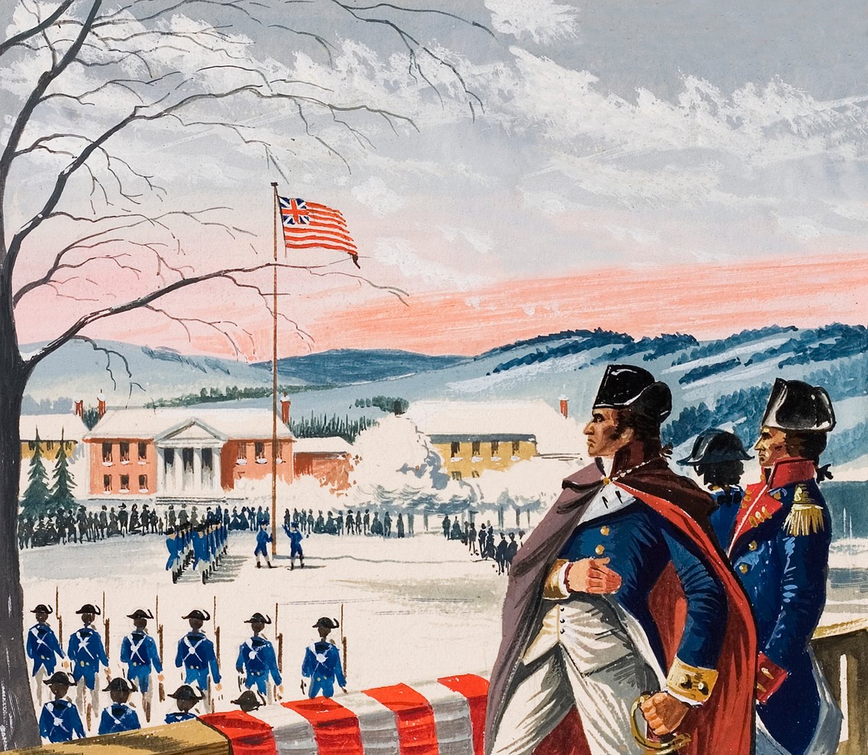 Die amerikanischen Streitkräfte belagern Boston während des Unabhängigkeitskrieges und hissen eine neue Flagge auf Prospect Hill von Dan Escott