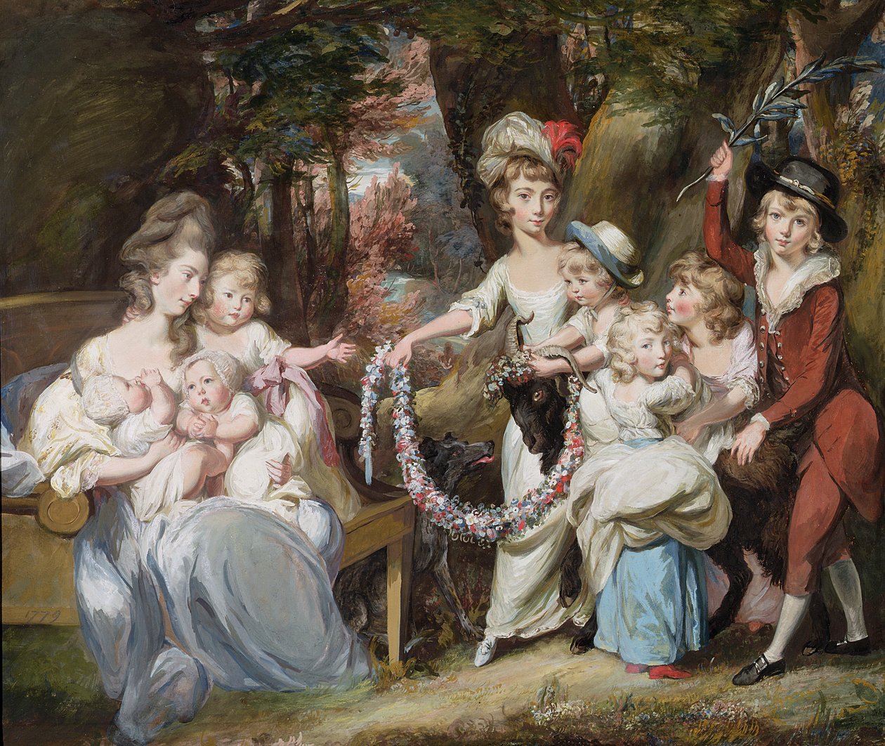 Mrs Justinian Casamajor und acht ihrer Kinder, 1779 von Daniel Gardner