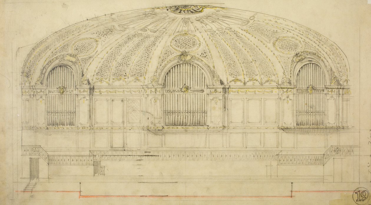 Orchestra Hall, Chicago, Illinois, Schnitt, 1904 von Daniel Burnham