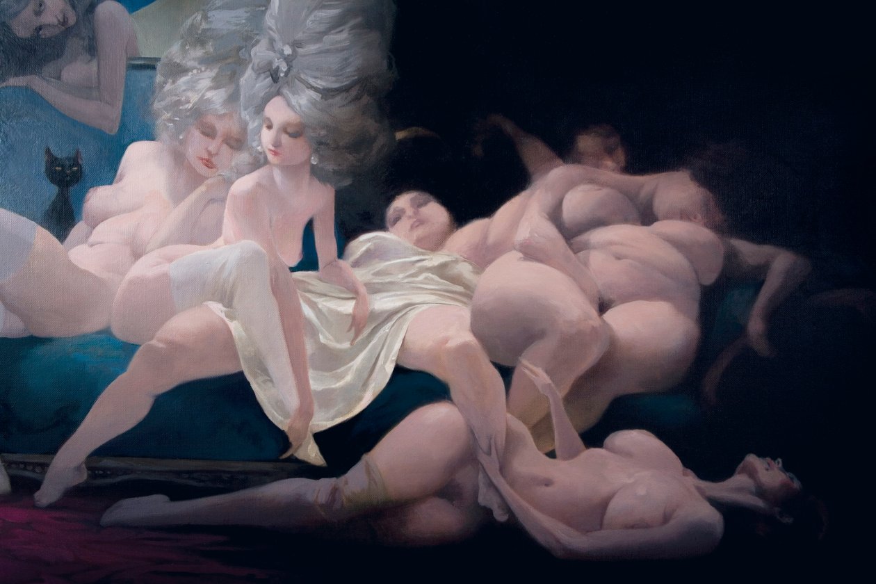 Die junge Braut und ihre Freunde (Detail), aus Blaubart von Charles Perrault (1628-1703) von Daniel Cacouault