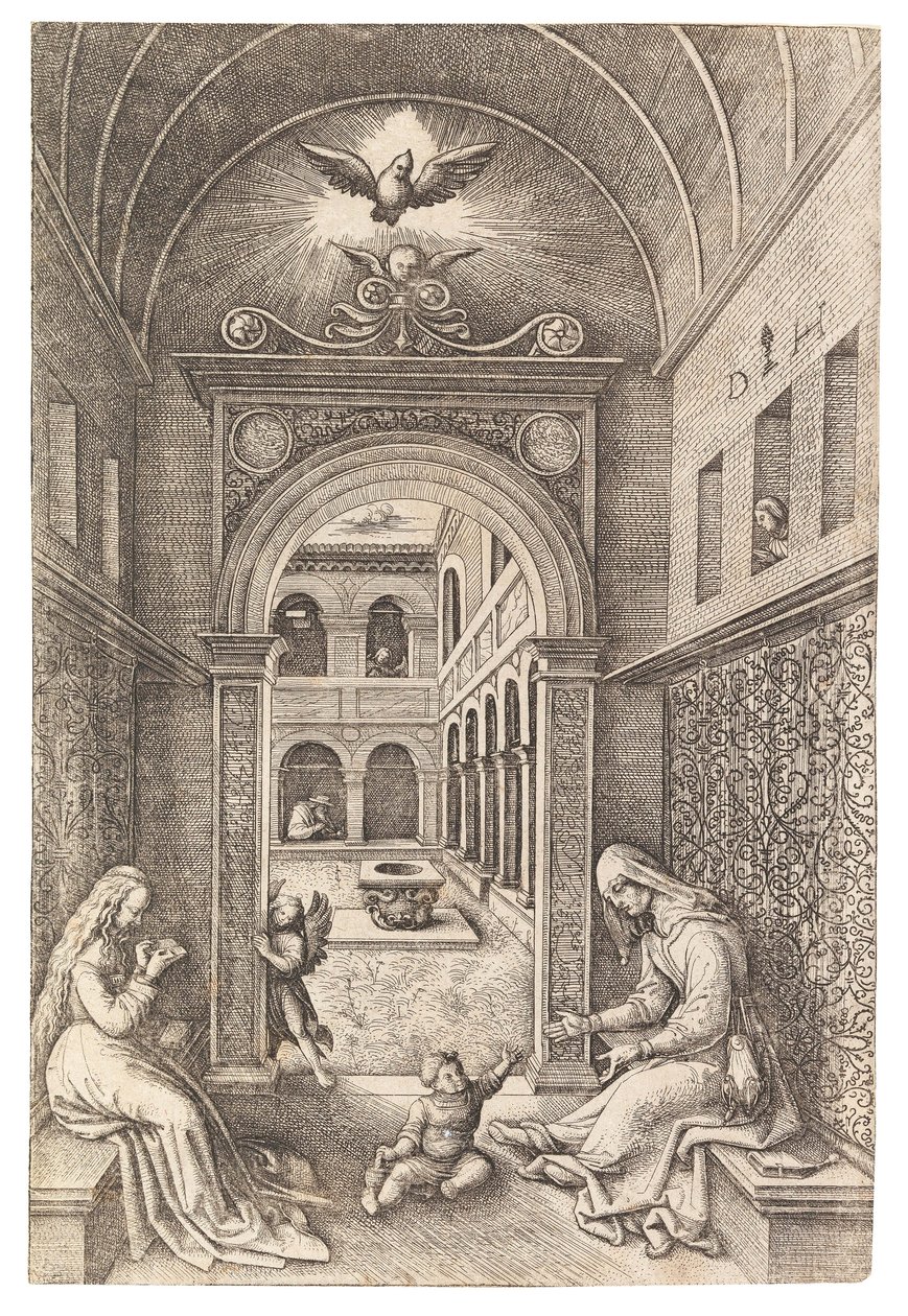 Die Jungfrau und das Kind mit der heiligen Anna, ca. 1500 von Daniel Hopfer the Elder