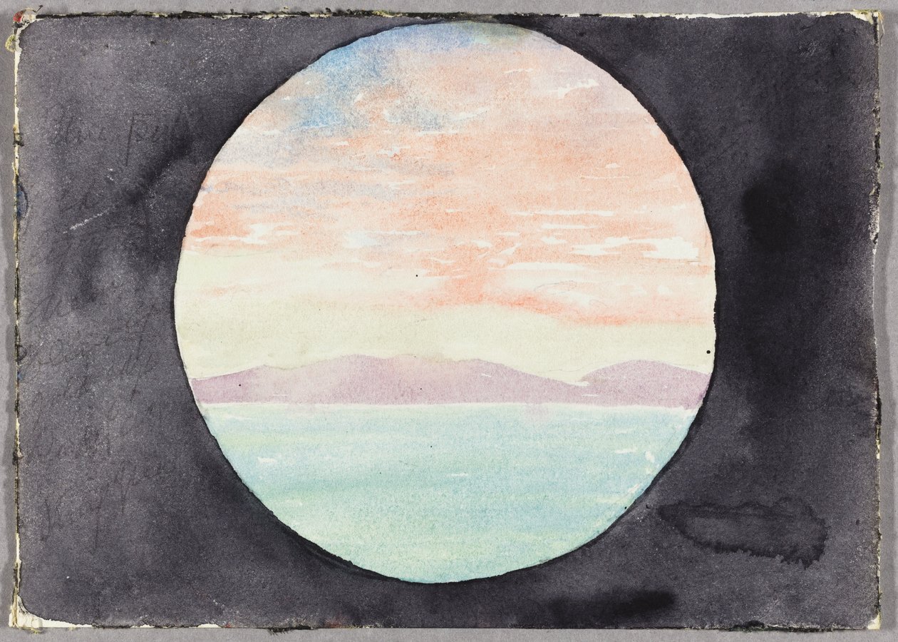 Bucht von Tunis durch Bullauge des Dampfschiffs Fürst Bismark, Tunesien, Nordafrika, Reiseskizze von Daniel Hudson Burnham