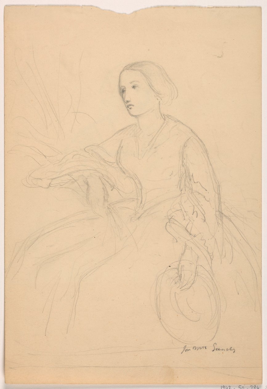 Zeichnung, Frau Sheppard Gandy sitzend; Rückseite: Frau Sheppard Gandy sitzend, 1859 von Daniel Huntington