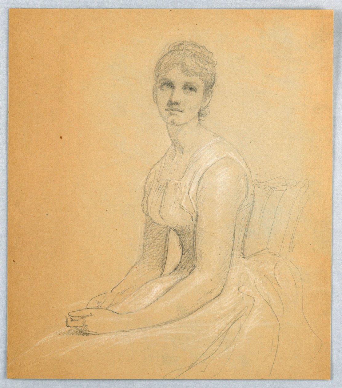 Zeichnung, Skizze für ein Porträt einer Frau, 1881 von Daniel Huntington