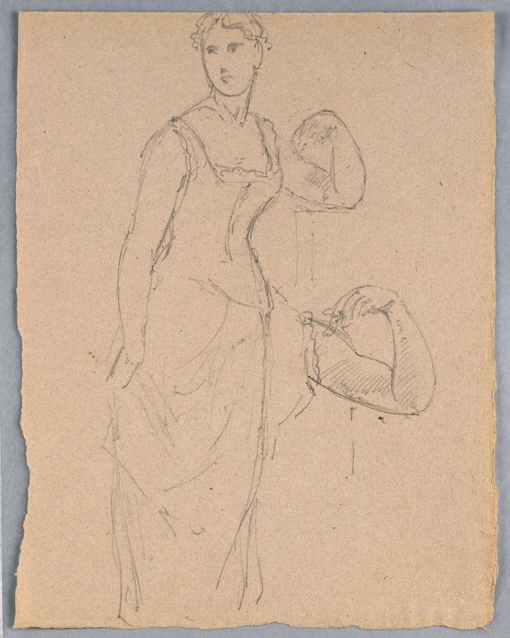 Zeichnung, Skizze für ein Porträt von Bella Worsham, 1878 von Daniel Huntington