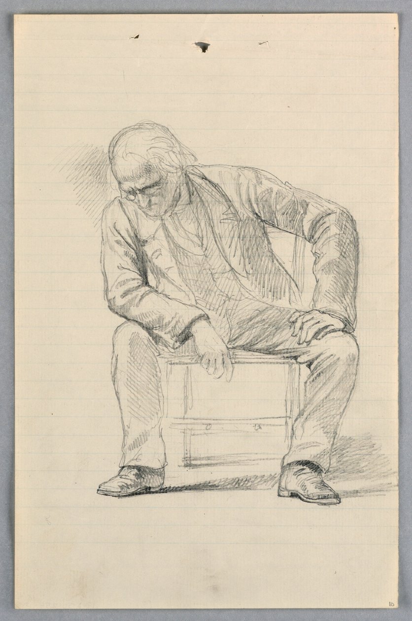 Zeichnung, Studie für "Wissenschaftliche Gruppe", 1858 von Daniel Huntington