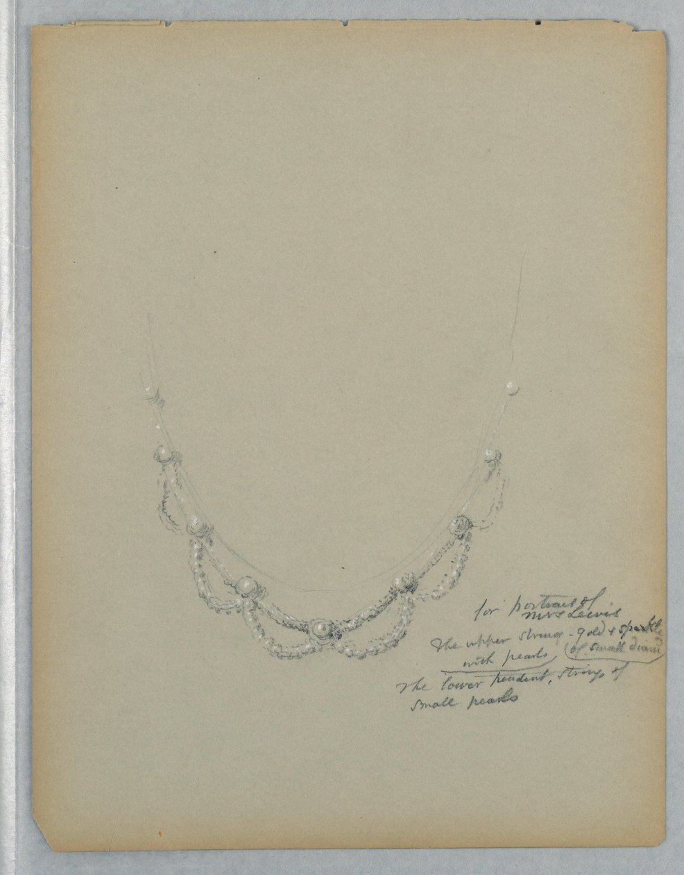 Studie der Halskette im Porträt von Mrs. George Lewis, Ende des 19. Jahrhunderts von Daniel Huntington