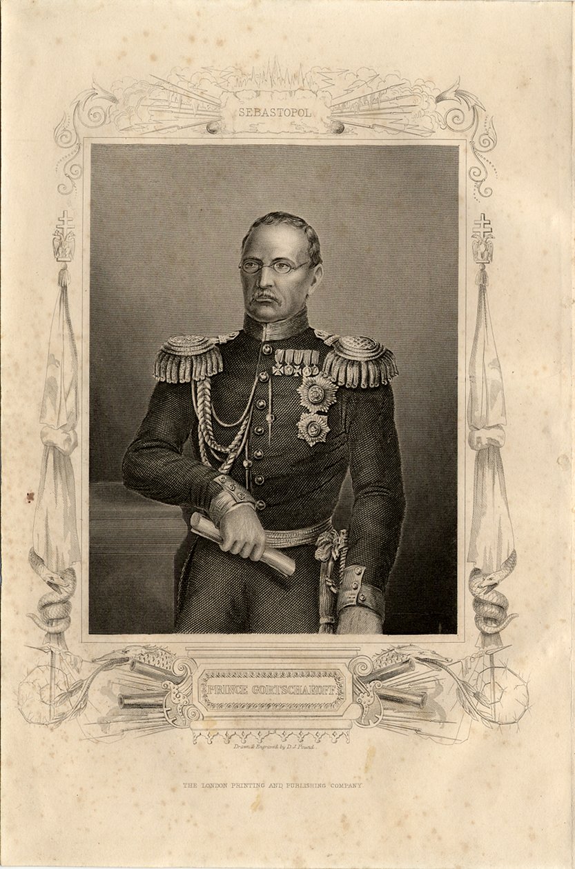 Porträt von Prinz Michail Dmitrijewitsch Gortschakow 1795-1861, 1856 von Daniel John Pound