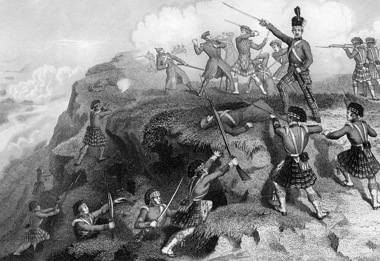Die Highlander greifen das russische Reduit an, Schlacht an der Alma, 1854, 1857 von Daniel John Pound
