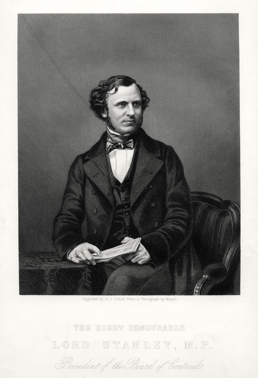 Der ehrenwerte Edward Henry Stanley, 15. Earl of Derby, britischer Staatsmann, ca. 1880 von Daniel John Pound