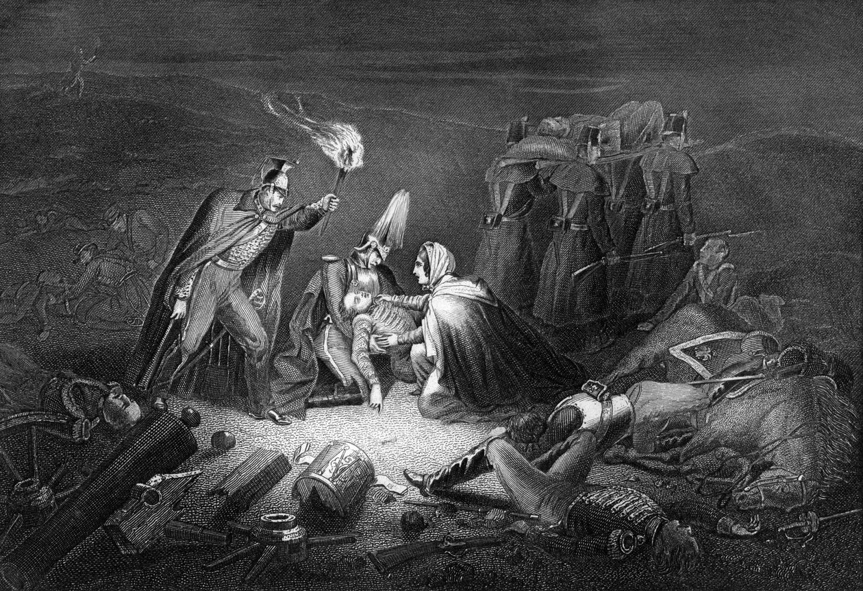 Das Schlachtfeld der Alma, Nacht nach der Schlacht, 1854 von Daniel John Pound