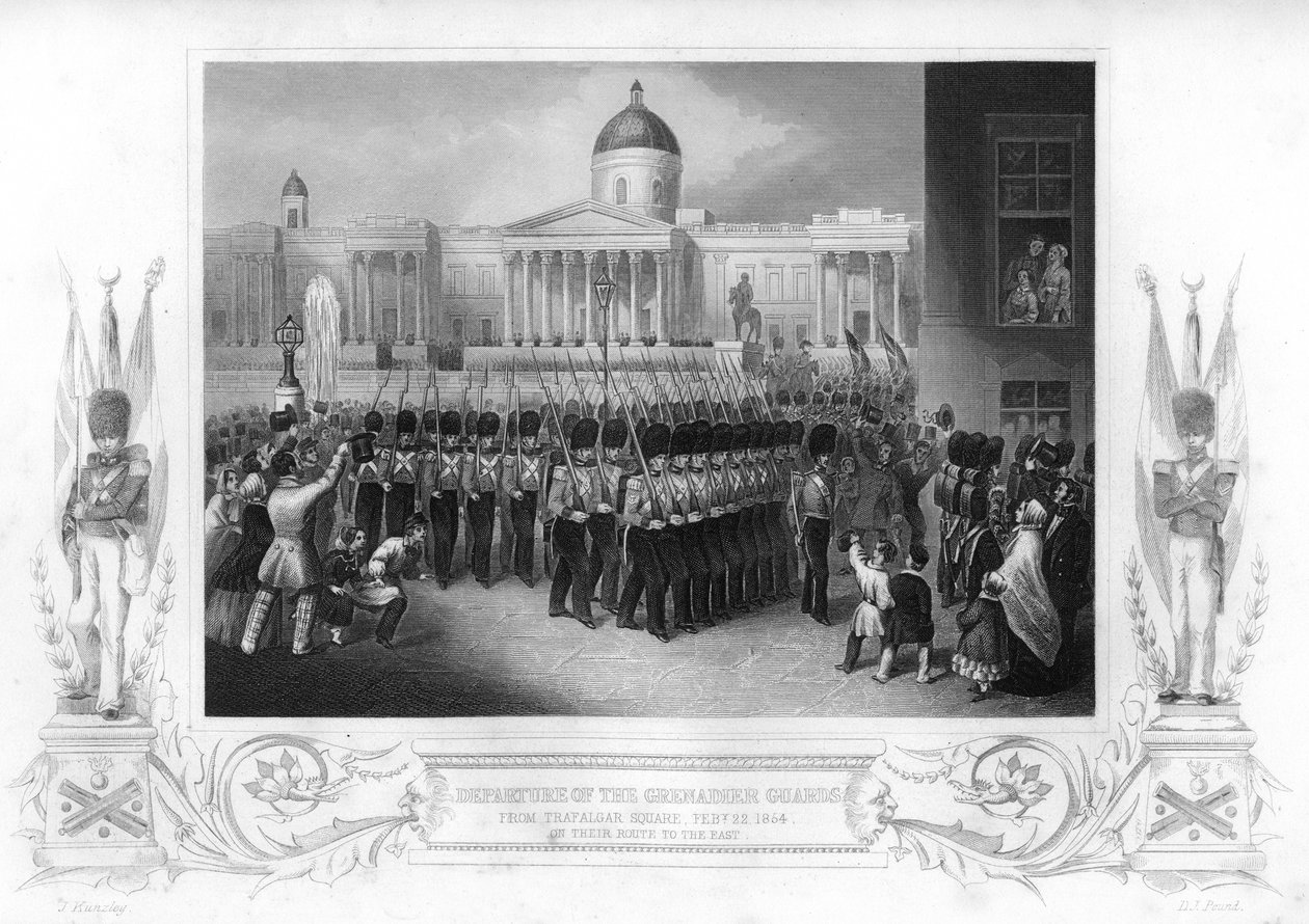 Der Abmarsch der Grenadier Guards, Trafalgar Square, London, 1854-1857 von Daniel John Pound