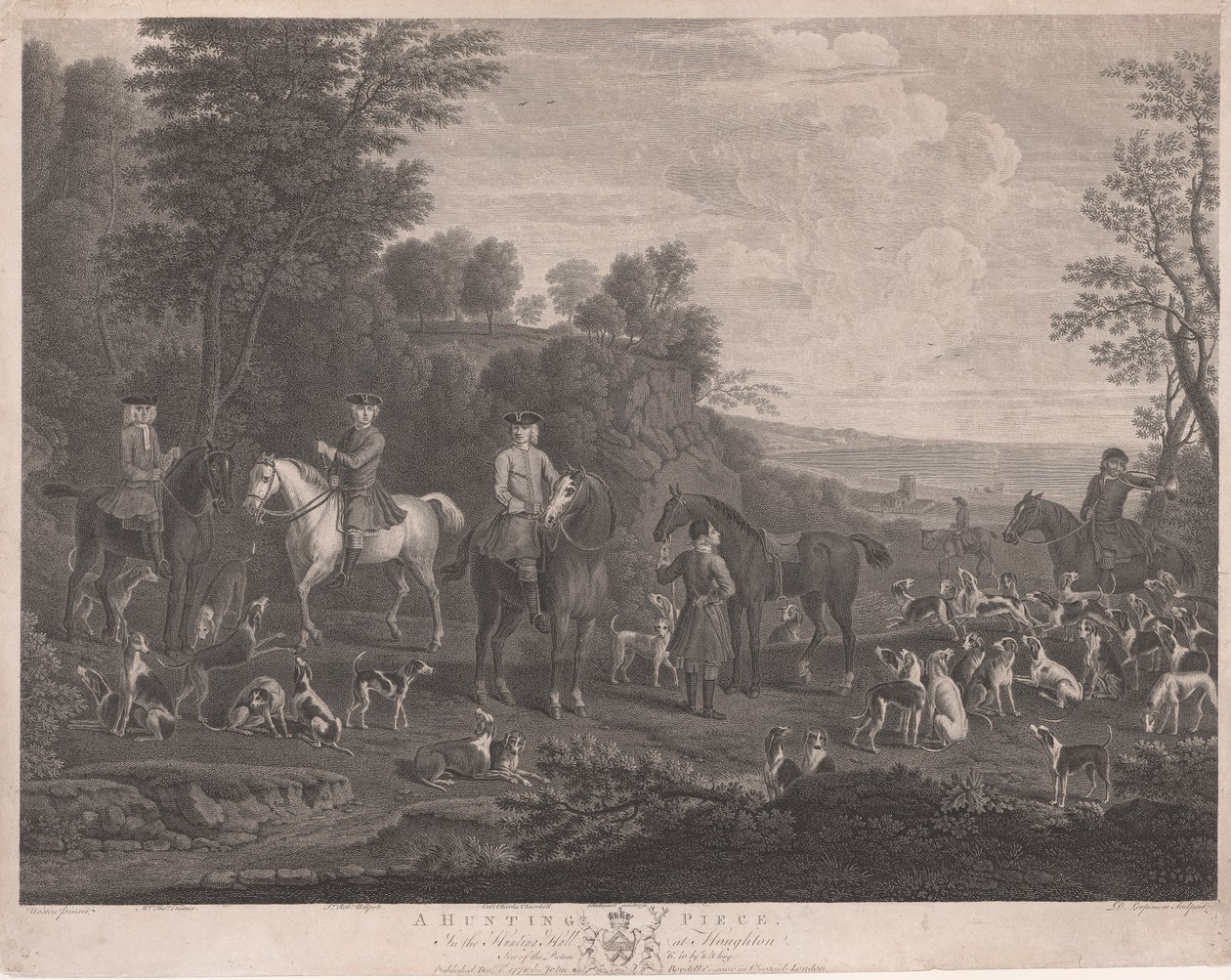 Ein Jagdstück in der Jagdhalle von Houghton von Daniel Lerpinière