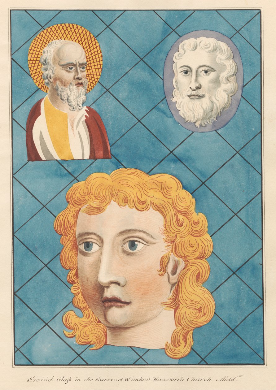Buntglas im Ostfenster der Hanworth Kirche von Daniel Lysons