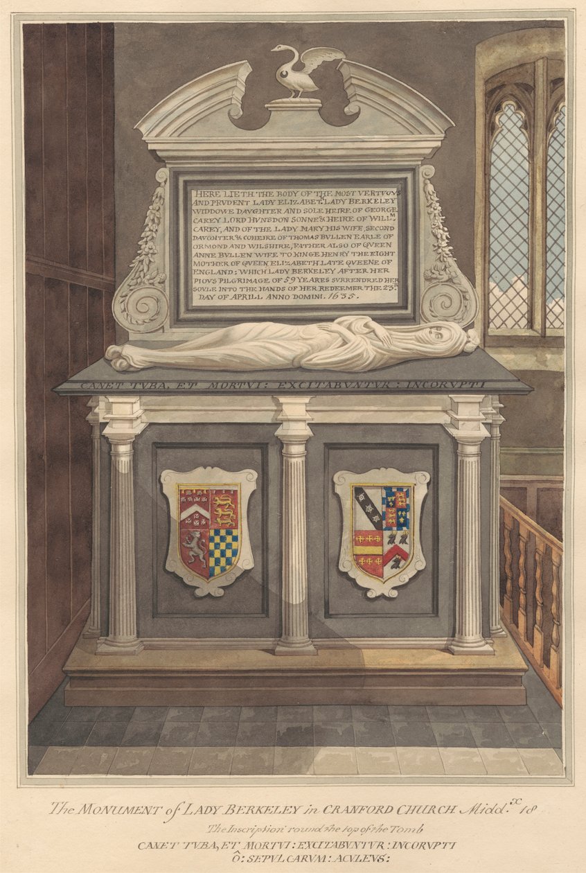 Grab von Lady Elizabeth Berkeley aus der Cranford Kirche von Daniel Lysons