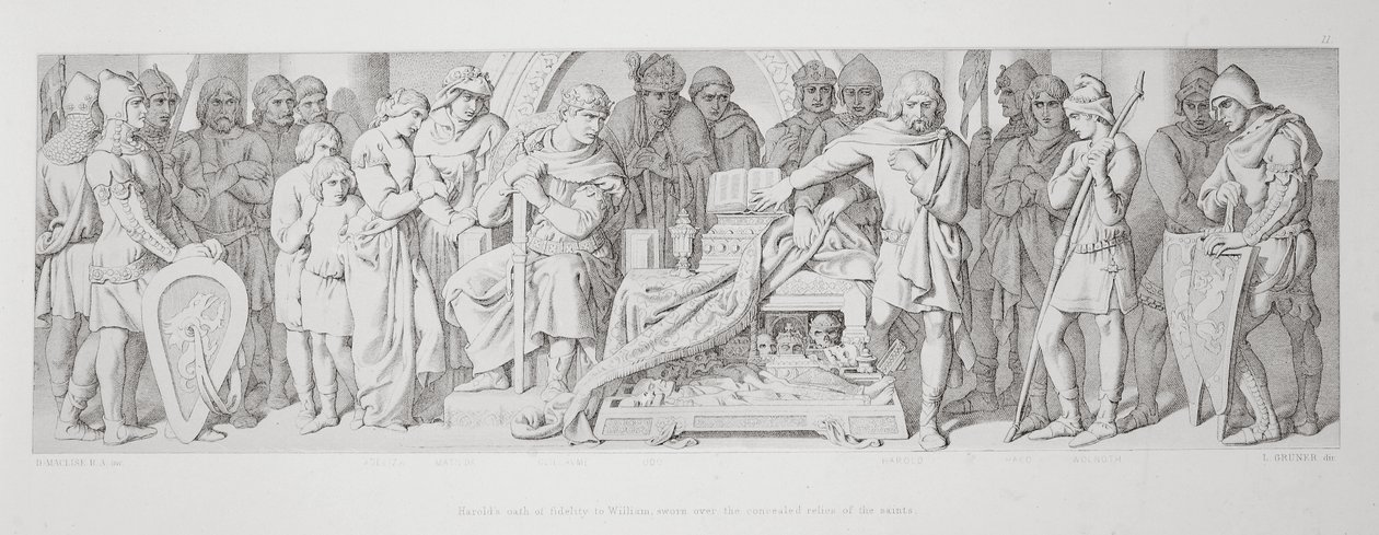Harolds Treueeid an Wilhelm, geschworen über die verborgenen Reliquien der Heiligen, aus 