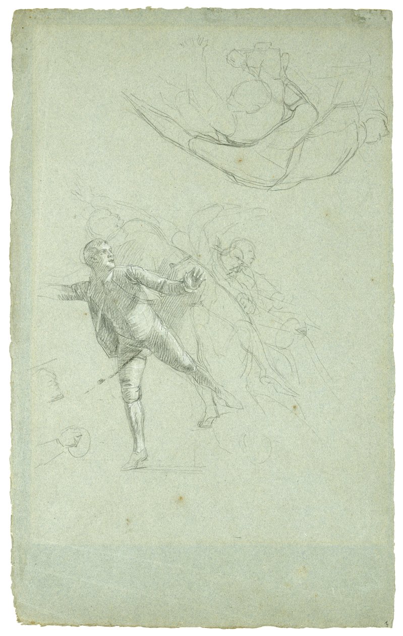 Studie für Die Belagerung von Gibraltar (Studie für eine Figur auf einer Kanone im Langboot), 1785-1786 von Daniel Mytens