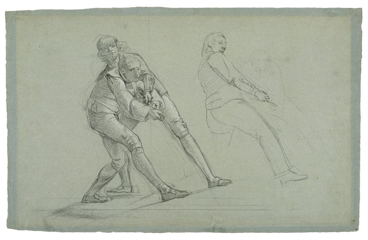 Studie für Die Belagerung von Gibraltar (Studie von Figuren, die an einem Seil ziehen), 1785-1786 von Daniel Mytens