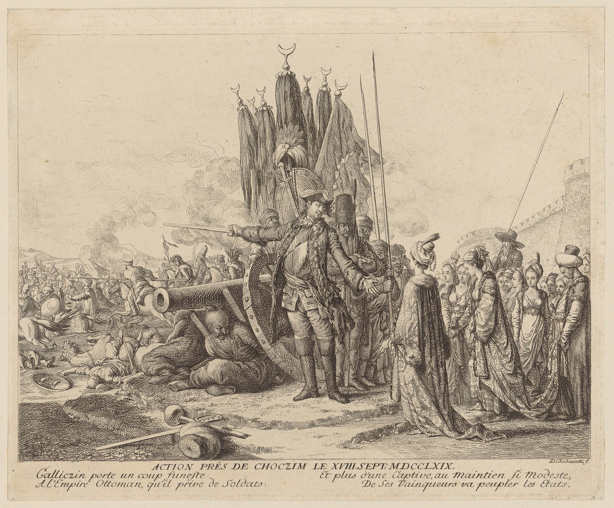 Aktion bei Choczim am 18. Sept. 1769 von Daniel Nikolaus Chodowiecki