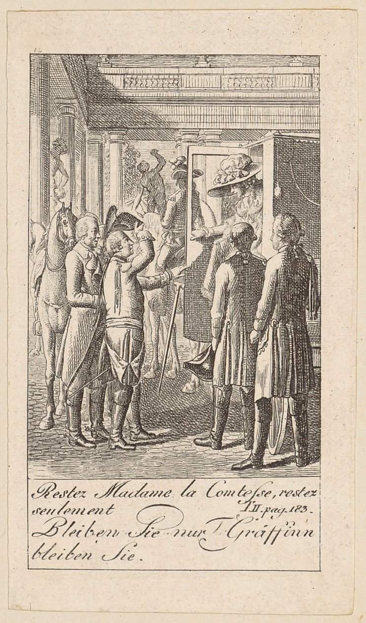 Blatt 12 zu "Karoline von Lichtfield" von Daniel Nikolaus Chodowiecki