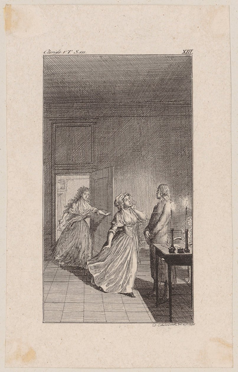 Clarisse wird von Lovelace unter Vorwänden im Haus der Sinclaire zurückgehalten und entdeckt den Verrat von Daniel Nikolaus Chodowiecki