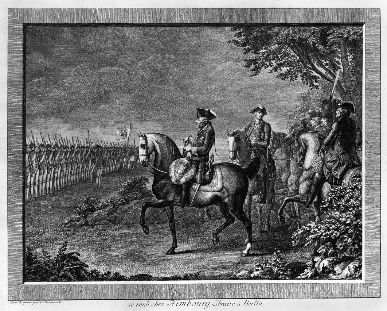 König Friedrich II. Wachparade in Potsdam von Daniel Nikolaus Chodowiecki