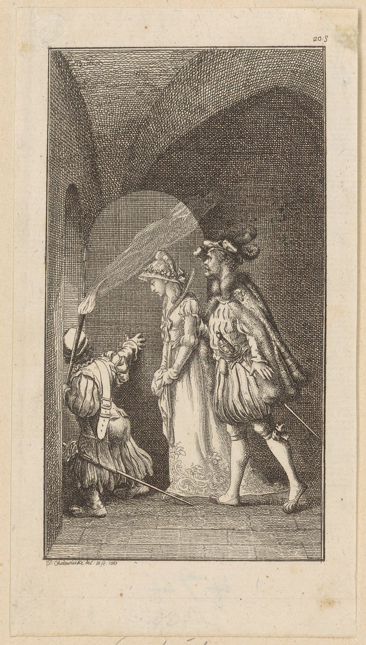 Titelkupfer zum Ritterroman „Der Falke“ von Daniel Nikolaus Chodowiecki
