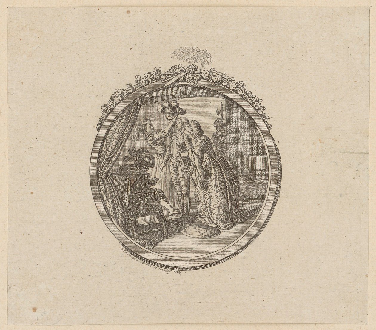 Titelvignette zum Ritterroman „Palmerin von Oliva“ von Daniel Nikolaus Chodowiecki