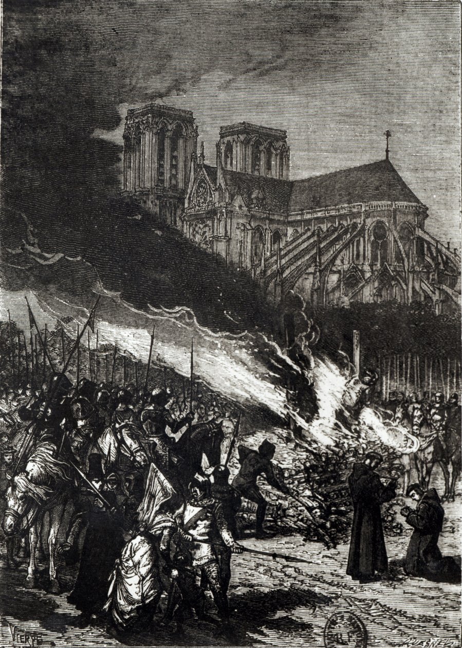 Verbrennung der Templer, Illustration aus 