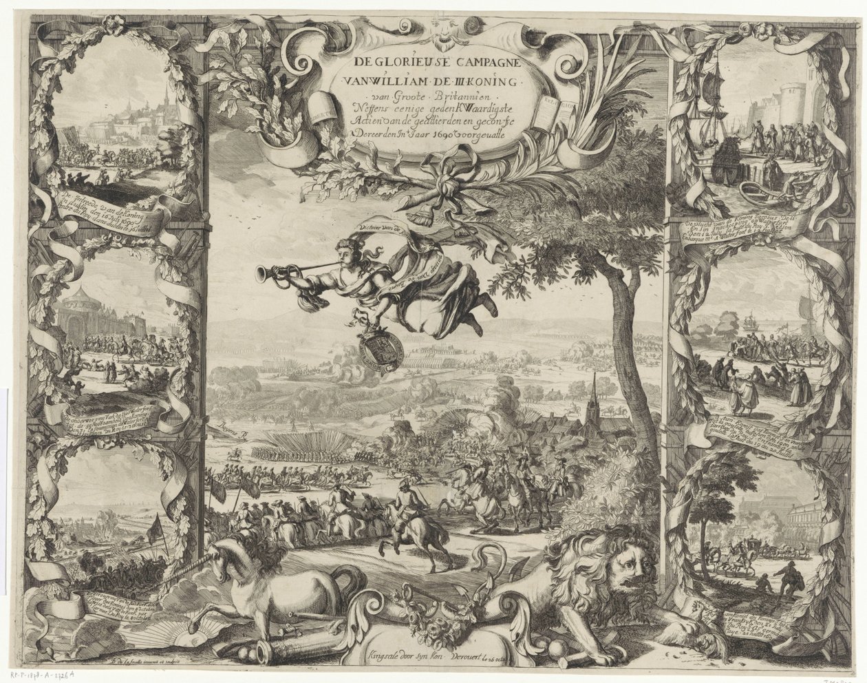 Siege von König Wilhelm III. in Irland (obere Hälfte), 1690 von Daniel de Lafeuille