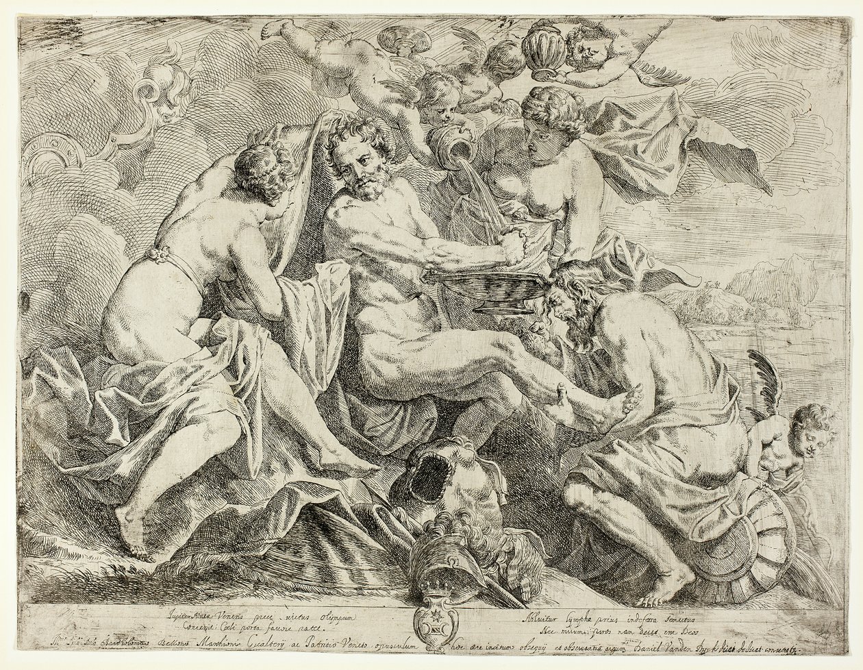 Die Vergöttlichung des Aeneas durch Nymphen und Cupidos von Daniel van den Dyck