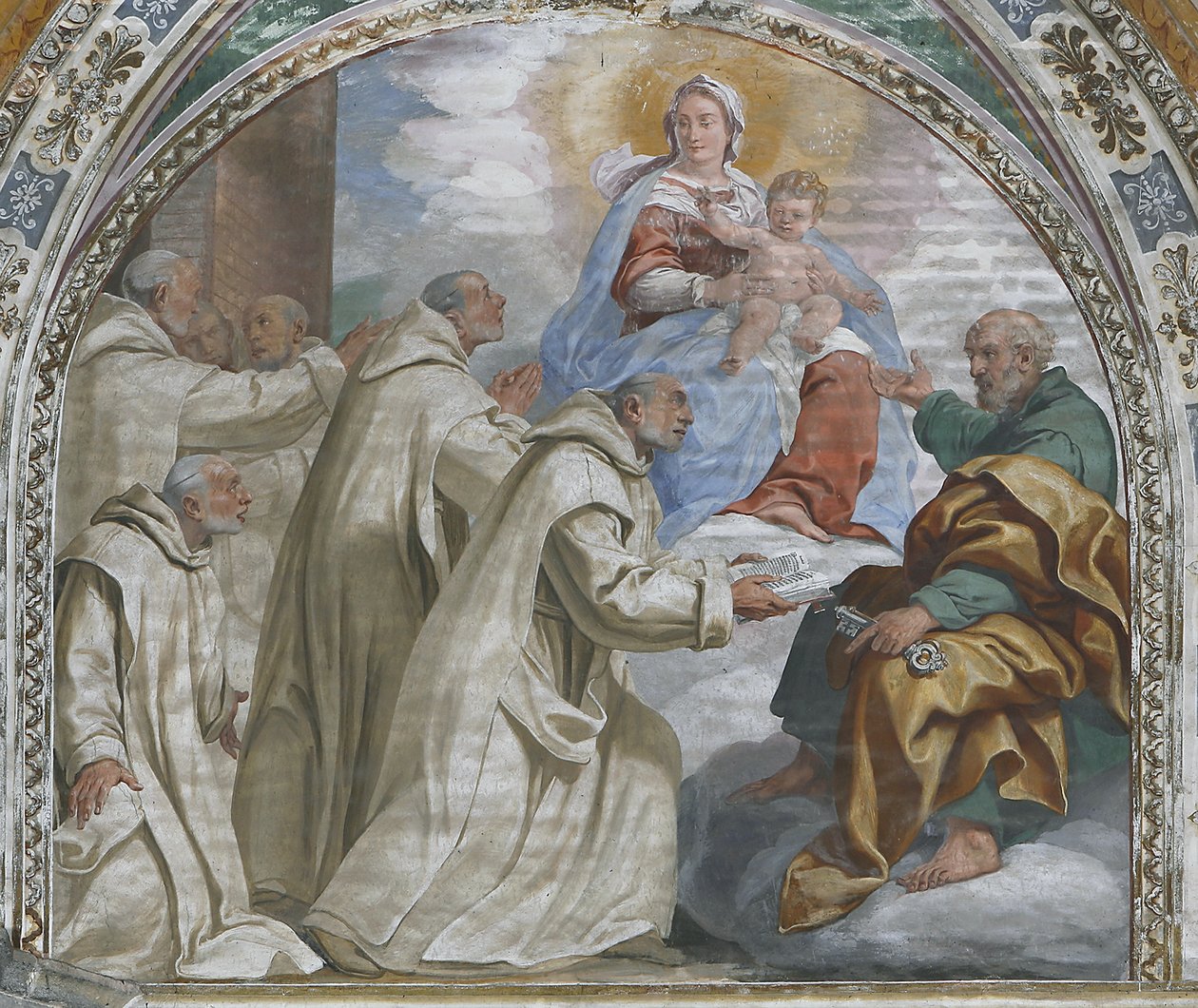 Madonna und Kind genehmigen den Kartäuserorden von Daniele Crespi