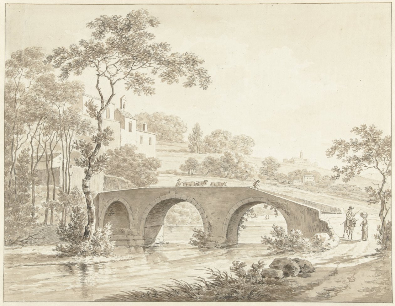 Die Brücke über den Tiber bei Narni in der römischen Campagna von Daniël Dupré