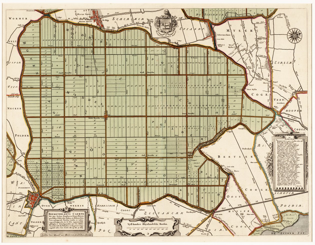 Beemsterlants Caerte, Historische Karte von Beemster, Niederlande von Daniël van Breen