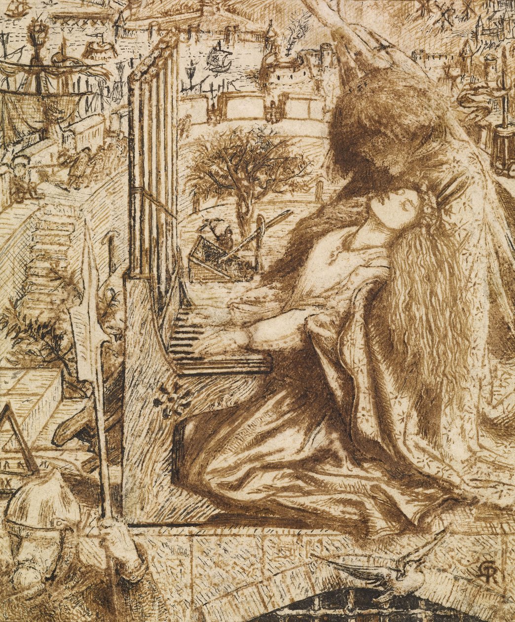 Entwurf für Moxons Tennyson von Dante Gabriel Charles Rossetti