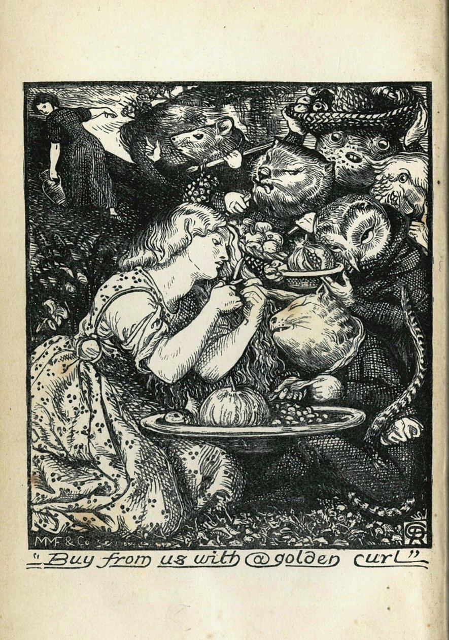 Frontispiz von Goblin Market and Other Poems von Christina Rossetti, 1861-1862 von Dante Gabriel Charles Rossetti