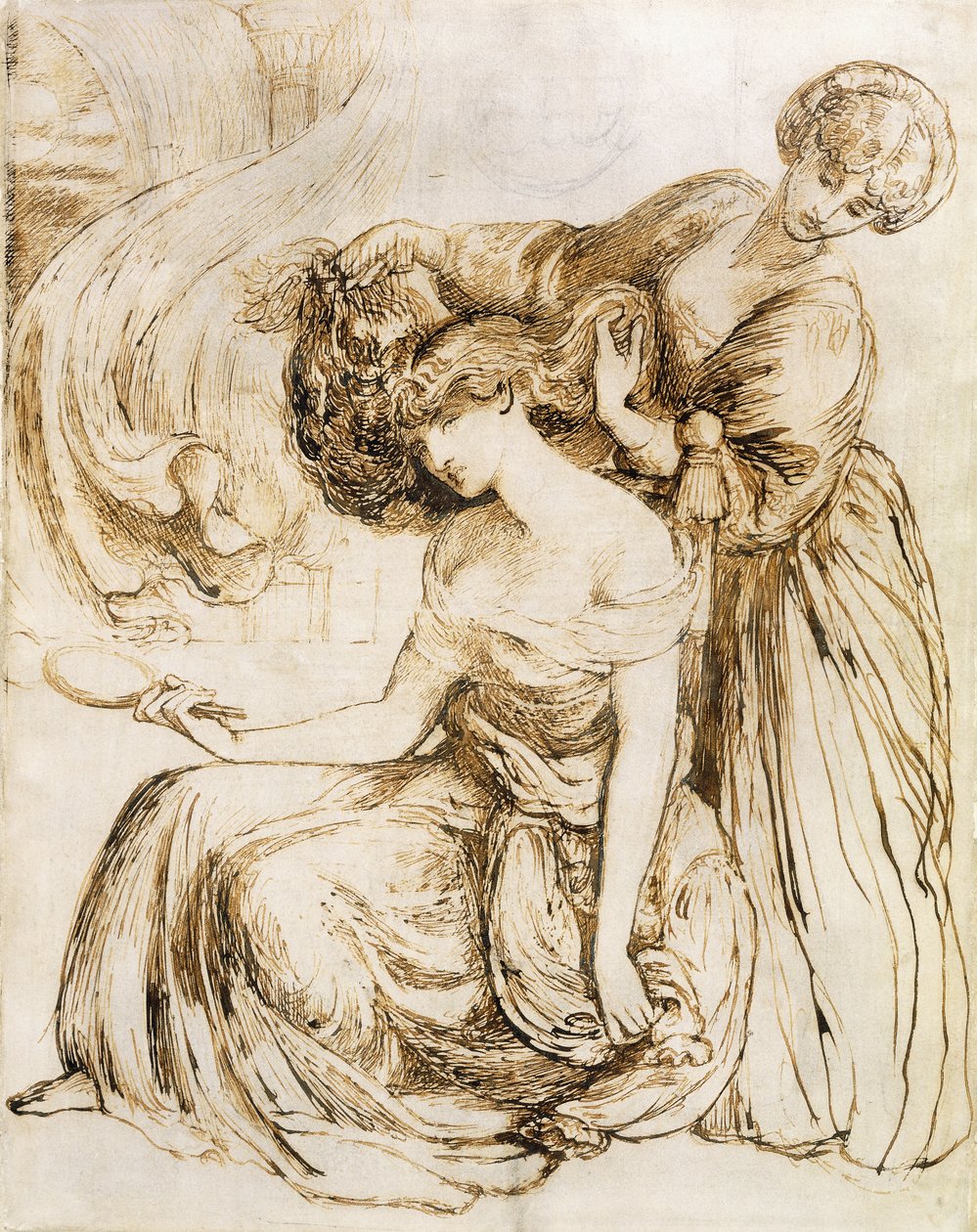 Studie für Desdemonas Todessong: Othello, Akt IV, Szene III von Dante Gabriel Charles Rossetti