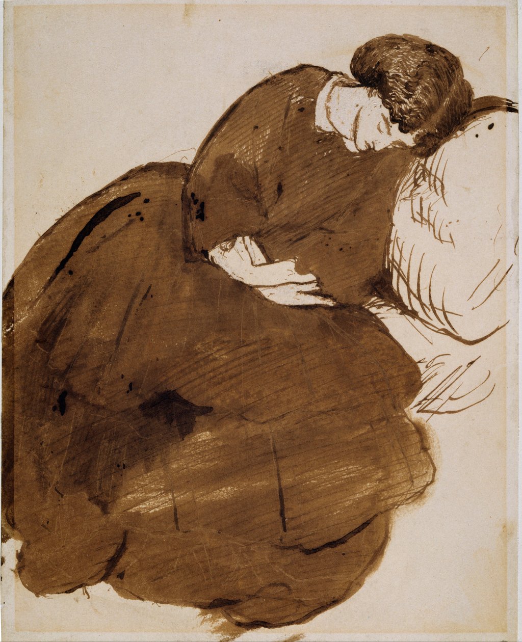 Porträt von Jane Morris, schlafend auf einem Sofa von Dante Gabriel Rossetti